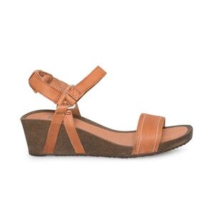 Teva Ysidro Stitch Wedge Sandal Size 8 cognac